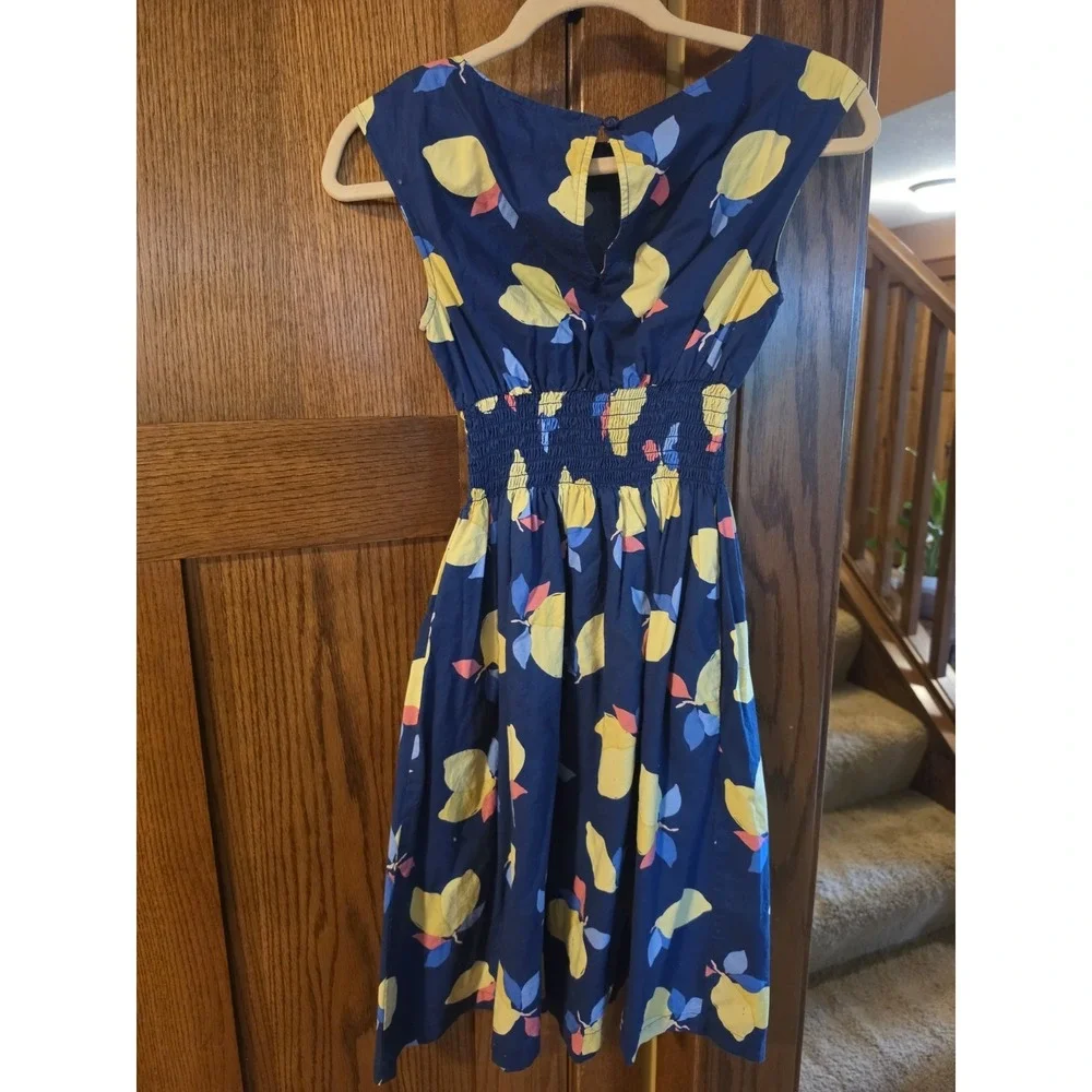 Kate Spade New York Lemon Zest Blaire Dress Womens Size US 0 Navy Blue MSRP $229